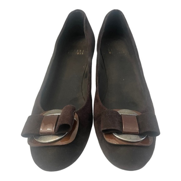 STUART WEITZMAN Beaudelair Brown Suede Wedge Shoes Size 7.5 - Picture 7 of 12